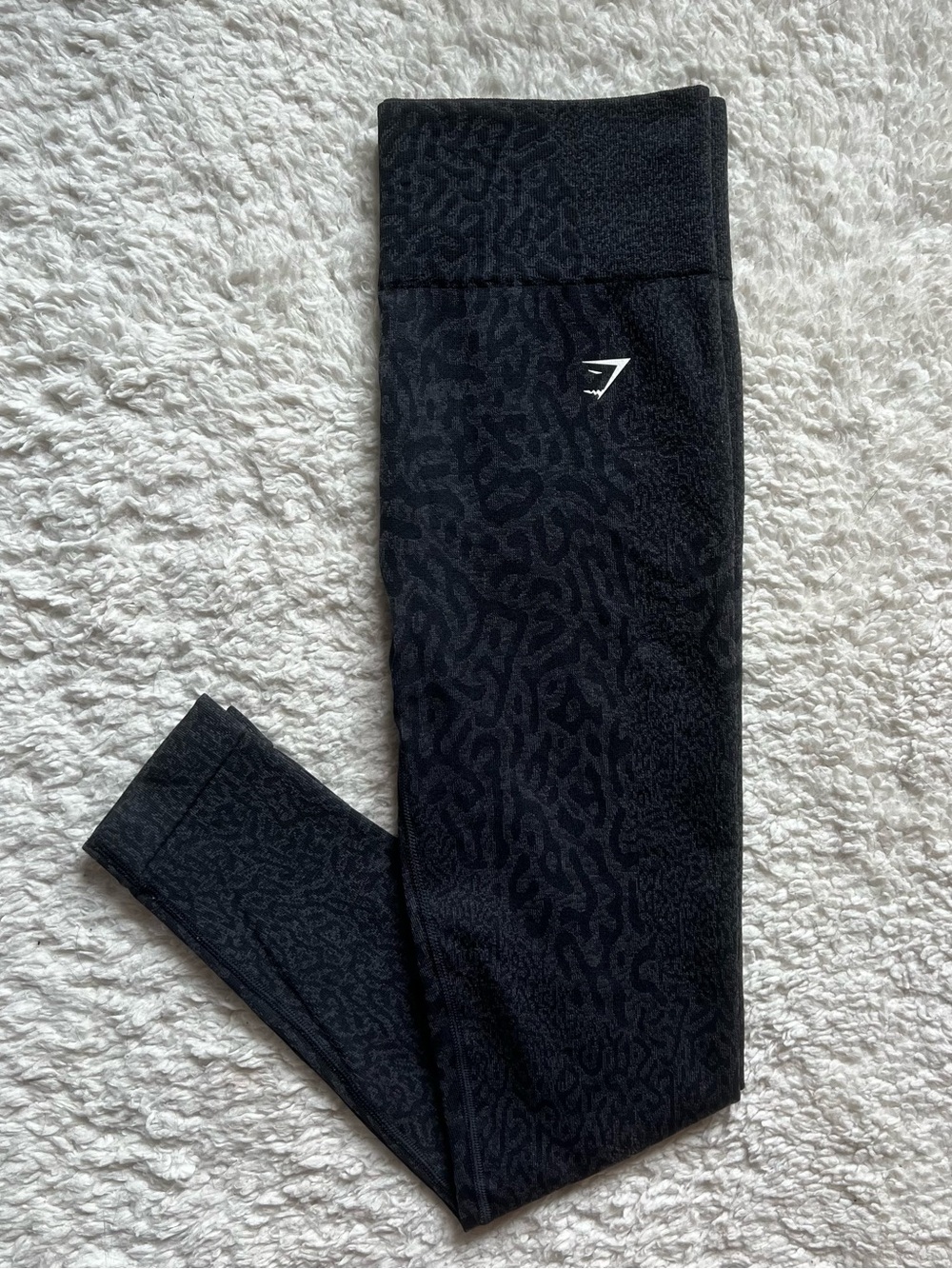 Gymshark Adapt Animal Seamless Leggings Black Grey High Waisted (M)